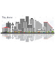 tel aviv israel city skyline with gray buildings vector image