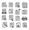 documents icons set on white background vector image