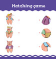 matching game education games with three little vector image vector image