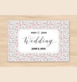 wedding card with hearts pattern background vector image vector image