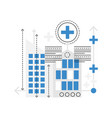 emergency hospital building vector image vector image
