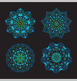 set ethnic fractal mandala tattoo design looks vector image