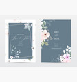 set of navy blue invitation template cards vector image