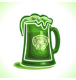 beer mug for st patricks day vector image vector image