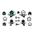 house home set icons building real estate key vector image