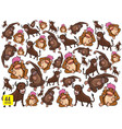 pattern animal and flower vector image vector image