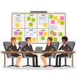 business team working and make some planning vector image