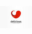 delicious tongue in heart shape creative symbol vector image vector image
