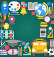 back to school background paper cut cartoon vector image