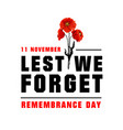 poster for remembrance day vector image