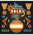 retro showtime signs design elements set bright vector image