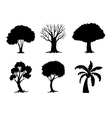 tree silhouettes collection vector image