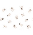 seamless pattern background with pug dogs colored vector image