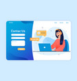 contact us form template for website landing page vector image