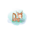 cute deer alphabet watercolor paintingcreative vector image