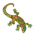 ethnic colorful lizard with many ornaments vector image