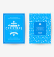 merry christmas greeting card template vector image