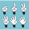 hand numbers cartoon hands people in glove sign vector image