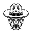 boyscout men in hat with mustache vector image vector image