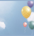 colorful flying balloons template design vector image
