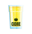 flat cider glass isolated objects white vector image vector image