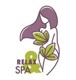 relax and spa center salon logo graphic design vector image