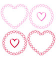 ribbon heart frames clipart set vector image