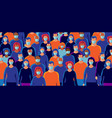 group people wearing protective medical face vector image