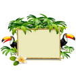 tropics frame with toucan vector image vector image