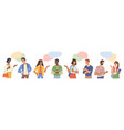 multiethnic people set speech bubble chatting box vector image vector image