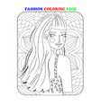 beauty fashion coloring pages for children vector image