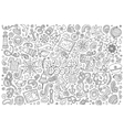 doodle cartoon set nautical objects vector image