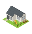 isometric house building icon vector image
