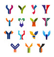 letter y abstract business icons or symbols vector image vector image