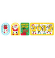 merry christmas and happy new year funny cartoon vector image