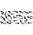 hand drawn arrow icon set isolated on white vector image vector image