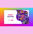 music festival neon landing page vector image vector image