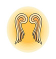 wings angel sign outline vector image vector image