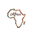africa patterned map silhouette african concept vector image