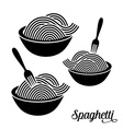 spaghetti or noodle icons vector image vector image