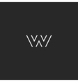 letter logo w monogram initial black and white vector image