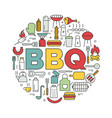 barbecue icons in circle icon line style vector image