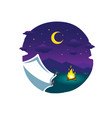camping at night flat art vector image vector image
