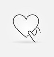 hand holding heart outline icon donation vector image