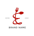 initial e fork and spoon vector image