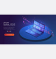 application laptop with business graph vector image vector image