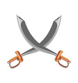 crossed vintage swords vector image