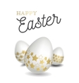 happy easter with easter eggs vector image