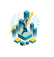 isometric businessman success leadership awards vector image vector image