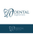 letter n tooth dental logo design vector image vector image